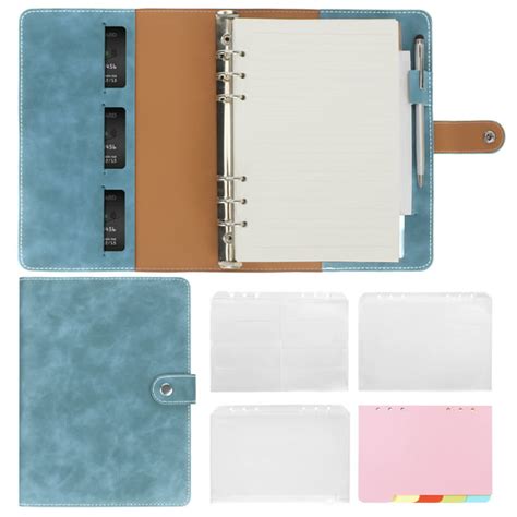 Toplive Leather Refillable Journal Notebook, 6 Ring Binder A5 Travel ...