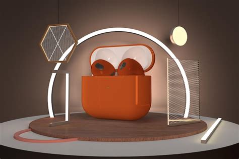 Premium Photo | Wireless pods right side with lights
