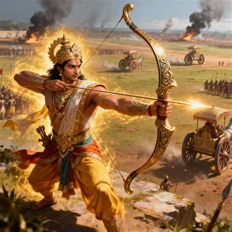 arjuna  hero  mahabharat  gandiva bow ai art generator