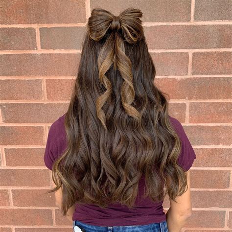 bow hairstyle loose curls hairstyles casual hairstyles  long hair