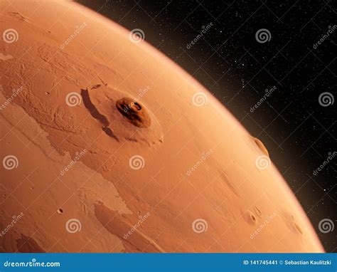 The mars - olympus mons stock illustration. Illustration of mons ...