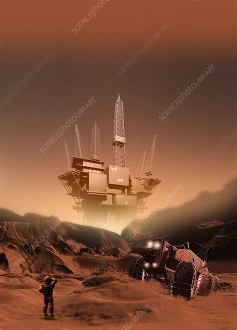 Mining on Mars, artwork - Stock Image - F003/0819 - Science Photo Library