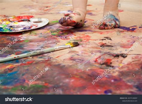 Little Girl Playing Paint Stock Photo 2277130097 | Shutterstock