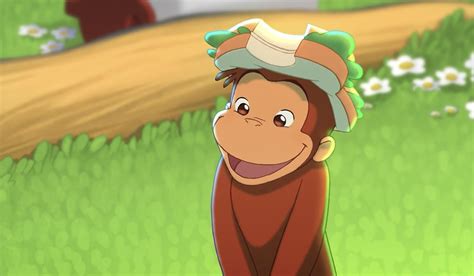 cartoon monkey   hat curious george cartoon flat color palette