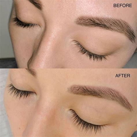 Before and after lash growth.