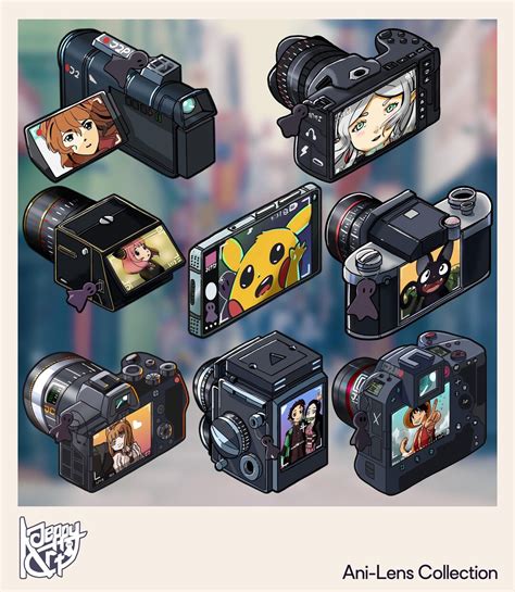 anime camera sticker collection  jeppy art etsy