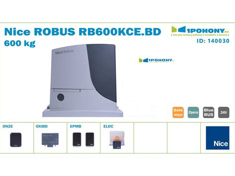 Nice RB600KCE.BD kompletní sada ROBUSKIT600 pohon posuvné brány Nice ...