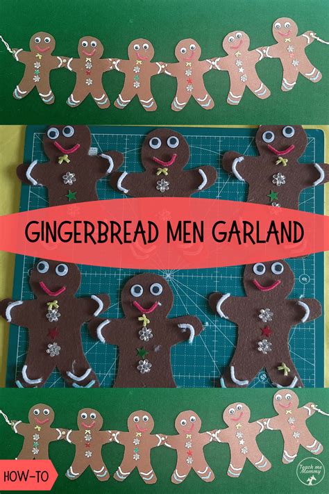 Gingerbread men garland pin - Teach Me Mommy