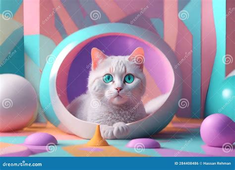 Cat Abstract Wallpaper. Soft Background with Kitten in Pastel Colors Ai ...