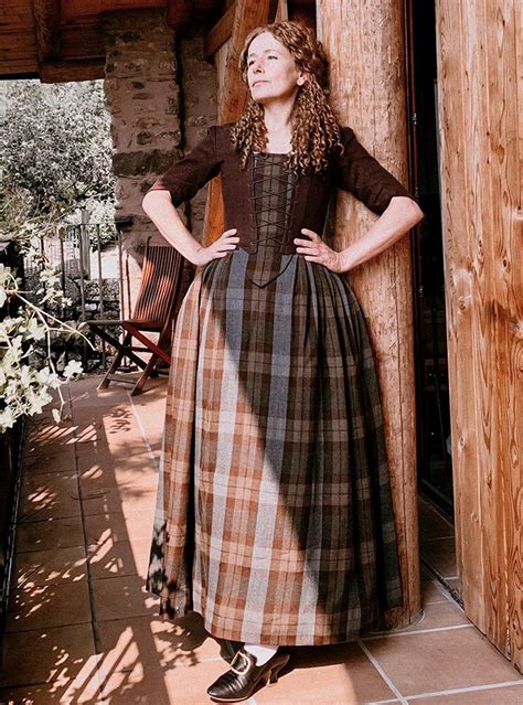 Outlander costume in chocolate linen outlander tartan skirt celtic ...