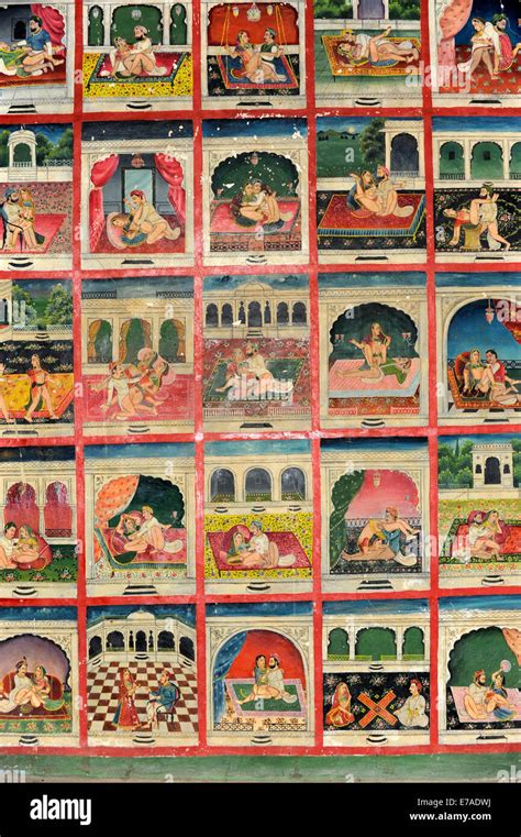 collection  paintings depicting  kama sutra   cupboard