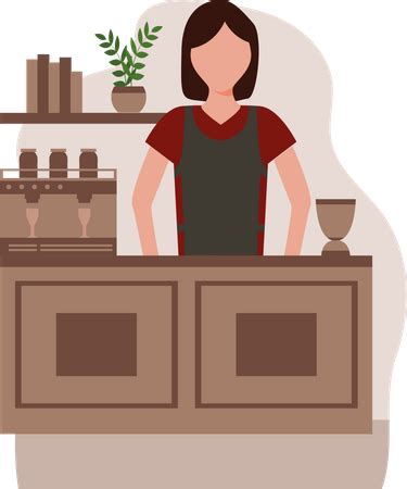 Best Cafe owner Illustration download in PNG & Vector format