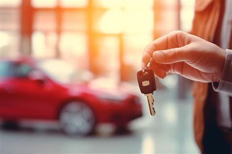 Premium Photo | A customer picks up car keys from the counter of a ...