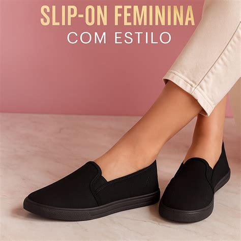Sapatilha Slip On Feminina - Sapatilha Feminina Slip ON Leve Macia Confortável Barata Lançamento ...