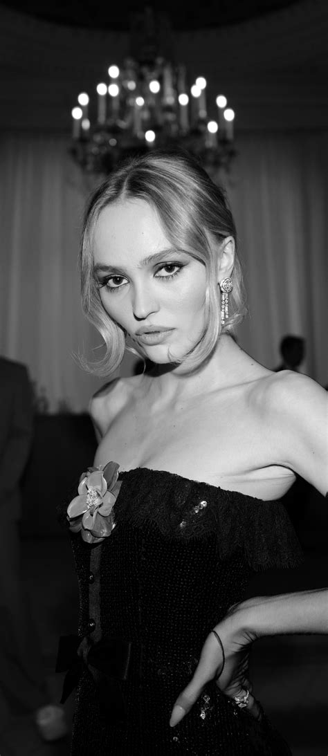 1664x3840 Resolution Lily Rose Depp Monochrome Photoshoot 1664x3840