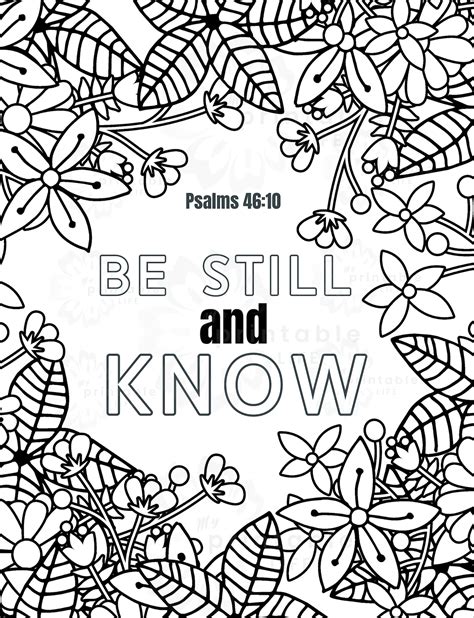 Bible Verse Coloring Pages Set of 6 Inspirational Quotes DIY Adult ...