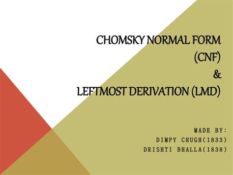 CNF & Leftmost Derivation - Theory of Computation