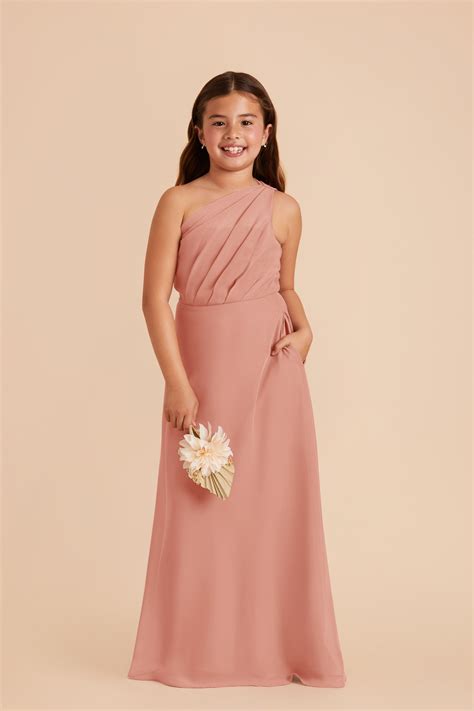 Kiara Dusty Rose Chiffon Junior Bridesmaid Dress | Birdy Grey