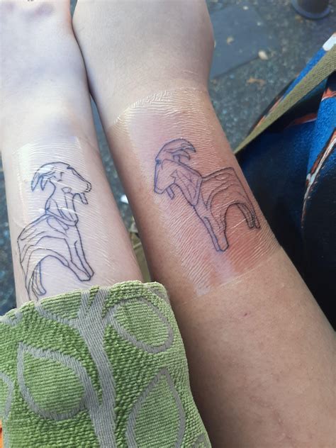 me and my best friend's matching goat of warding tattoos! : r ...