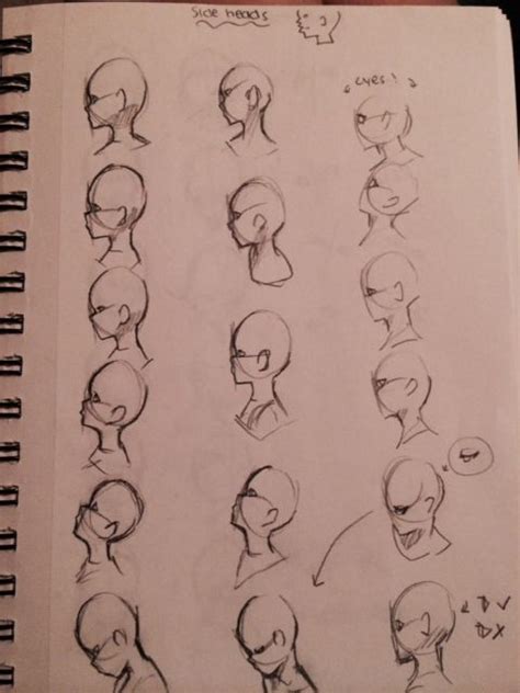 Side head view by Peachirii | Sketches, Art reference, Art sketches