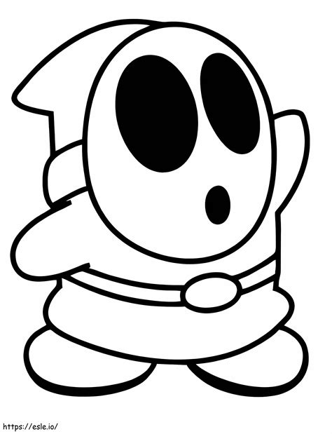 Shy Guy Mario To Print coloring page