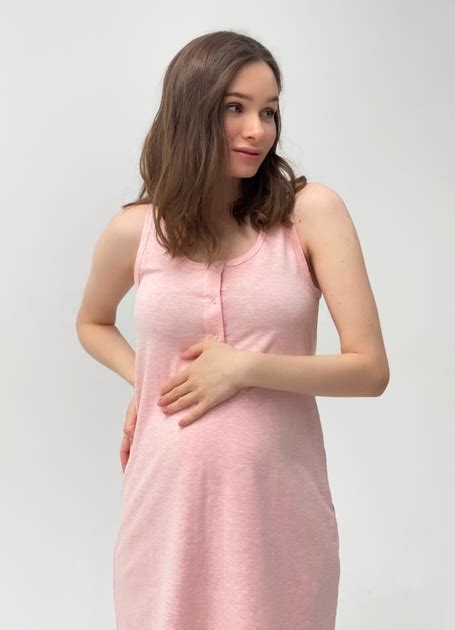 Ночная рубашка для беременных и кормления KOKO S/M, розовый меланж от ...