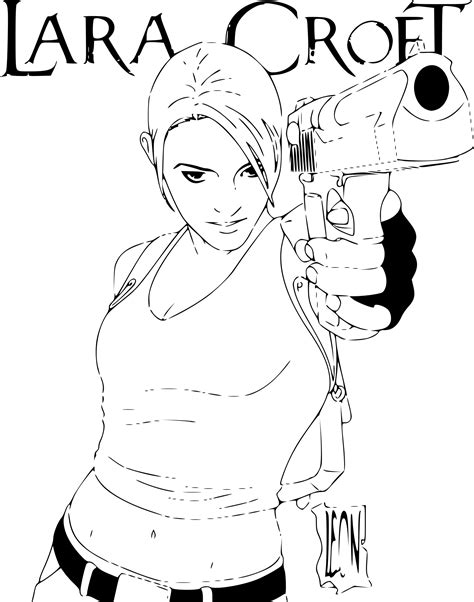 Lara Croft Coloring Page Printable Coloring Page - Coloring Home