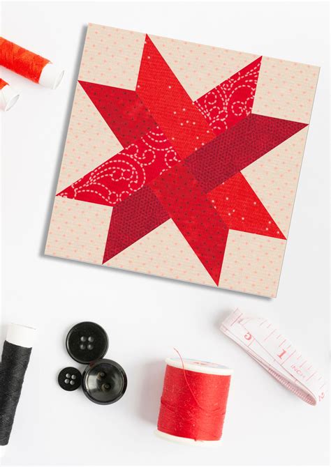 Woven star quilt block, woven Star pattern, star quilt block pattern