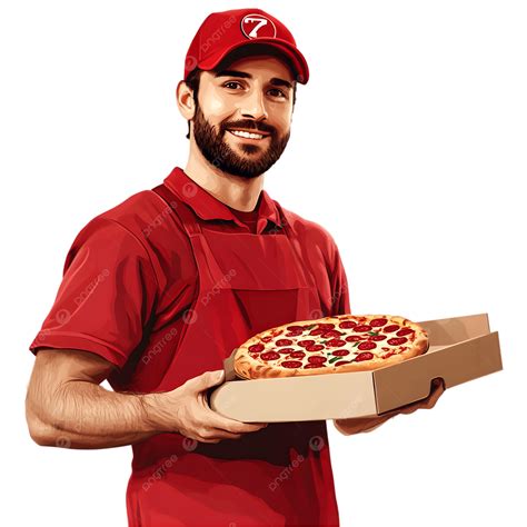 Delivery Guy With Pizza Box, Guy, Pizza, Delivery PNG Transparent Image
