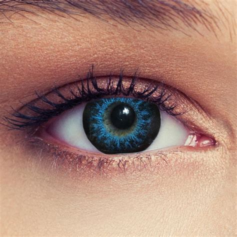 Farbige Kontaktlinsen Blue 3 Monatslinsen ohne Stärke Design: High