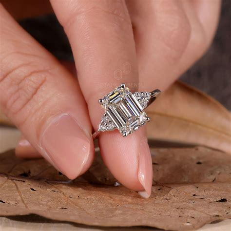 lab grown emerald cut diamond ring price 12