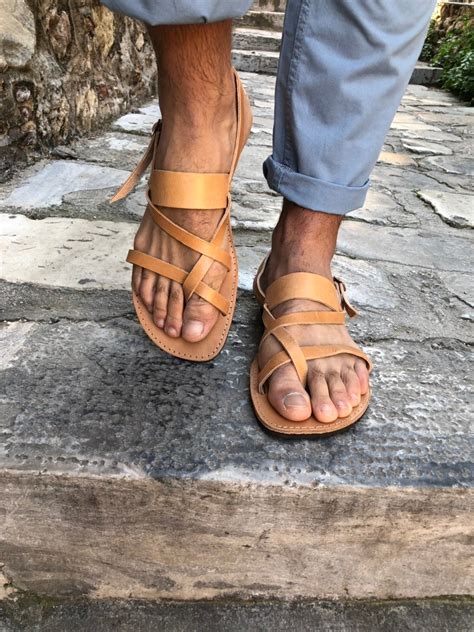 Slingback Sandals Mens Leather Sandals Greek Sandals Summer | Etsy