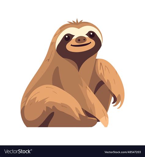 Sloth animal character icon Royalty Free Vector Image