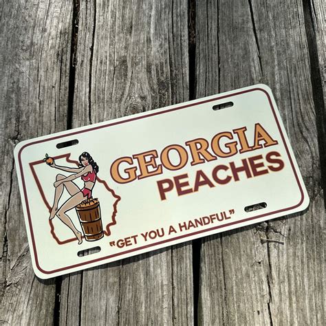Pinup Georgia Peaches Get You Some License Plate – Bad Bass Designs
