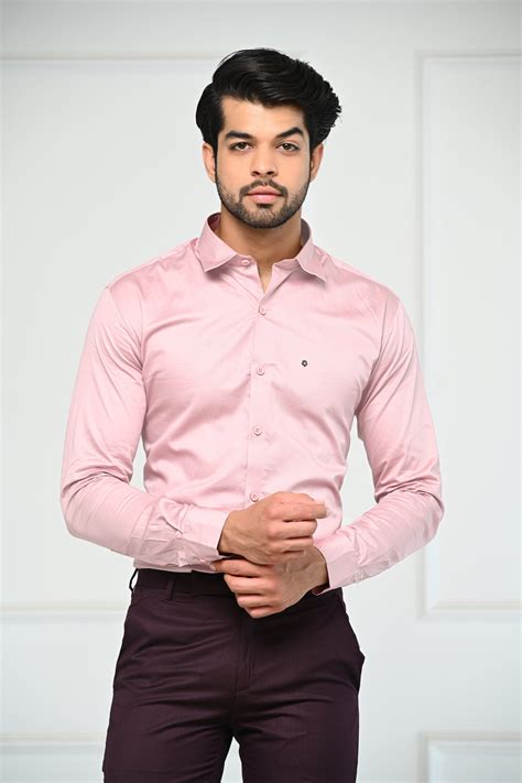 Pink Semi-Formal Giza Cotton Men Shirt – Amogue