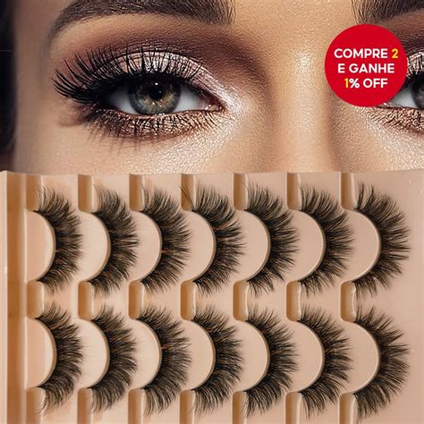 Cílios Postiços Naturais Pequenos - 7 Pares De Cílios Postiços Naturais Finos E Elegantes-Curvados 3D ...