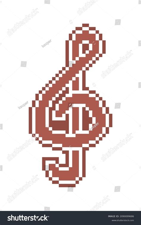 Pixel Art Treble Clef Gingerbread Cookie Stock Vector (Royalty Free ...
