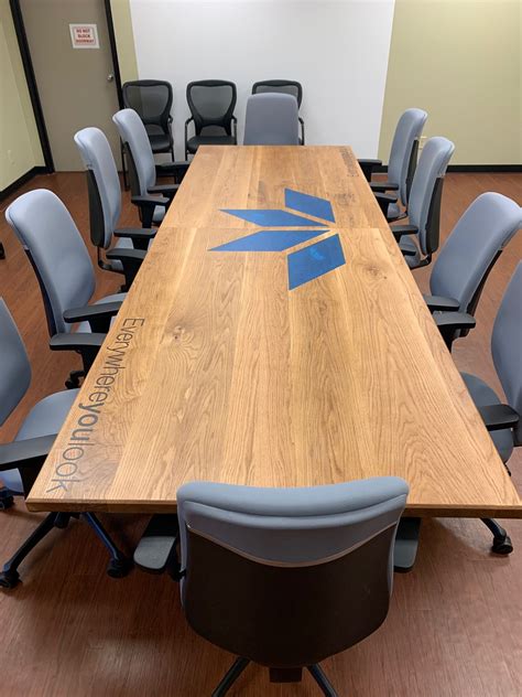 Custom Logo Conference Table - Johnson Company Woodworking : Johnson ...