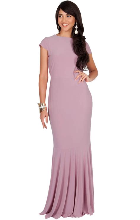 KOH KOH Womens Long Cap Sleeve Elegant Formal Sexy Evening Cocktail