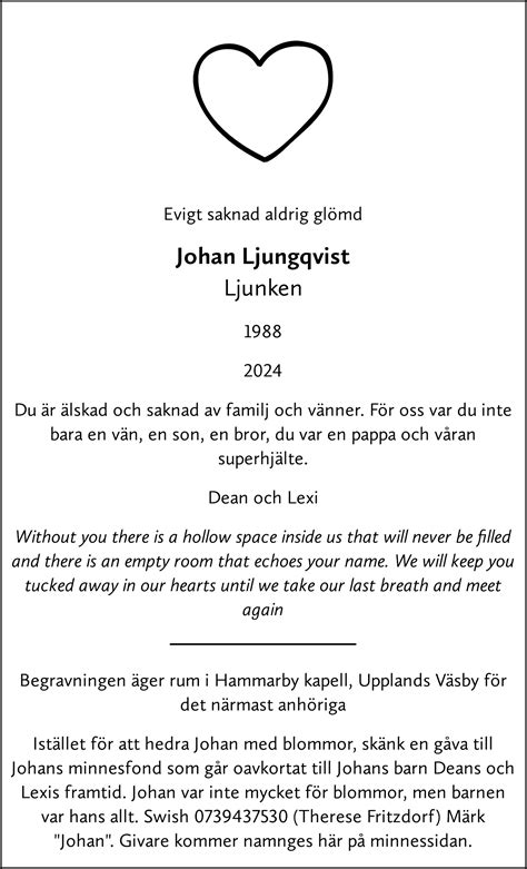 Till minne av Johan Ljungqvist | Lavendla