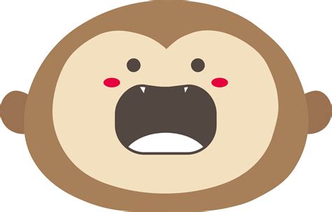 monkey excited sticker illustration  transparent background  png