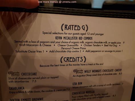 Menu at Hollywood Palms Cinema pub & bar, Naperville