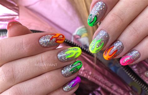 Неоновый огонь на ногтях | Nails, Photo and video