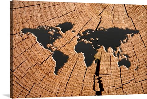 "Wooden World Map" – Affordable Canvas