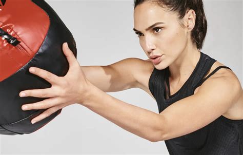 Wallpaper girl, pose, model, the ball, Sports, workout, fitness, Gal Gadot, Gal Gadot, Reebok ...