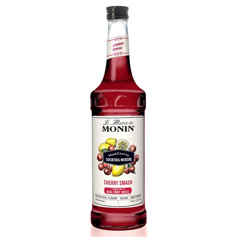 Pack of 2 - Monin - Homecrafted Cherry Smash Cocktail Mixer, Ready-To