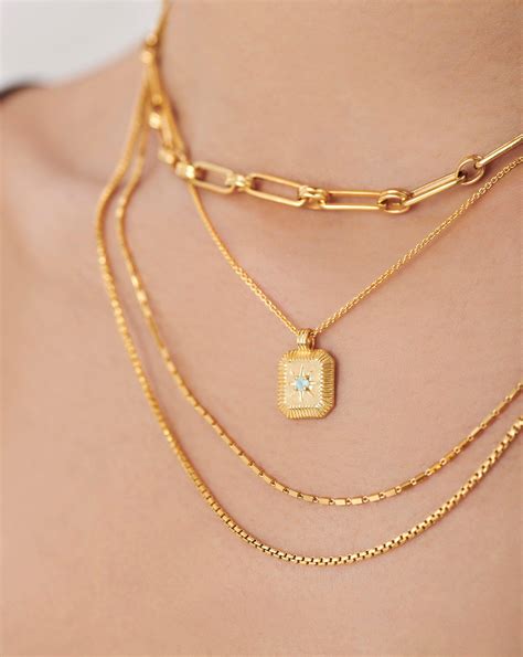 Engravable Birthstone Star Ridge Pendant Necklace - Aqua Chalcedony/Ma