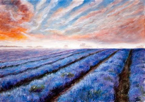 Lavender Field Oil Painting at PaintingValley.com | Explore collection ...