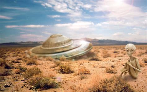 Download Alien Stranded In The Desert Wallpaper | Wallpapers.com