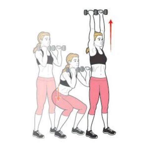 Squat & Press - Exercise How-to - Workout Trainer by Skimble
